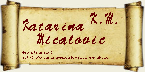 Katarina Mićalović vizit kartica